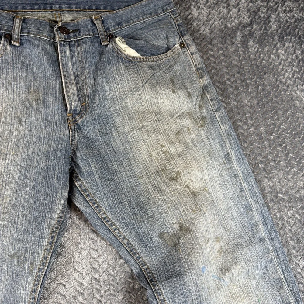 Levis 559 Jeans Mens 34x32 Blue Denim Cotton Faded Faded Straight Workwear Adult